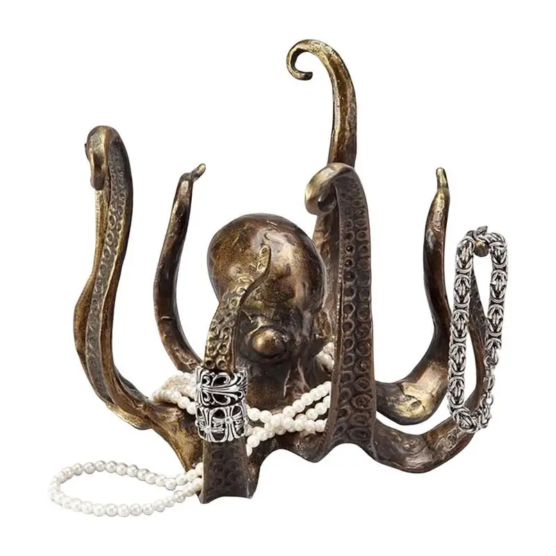 2024 new Octopus Mug Holder Tea Cup Holder Decorative Resin Octopus Table Topper Statue Desktop Home Decoration Dropshipping