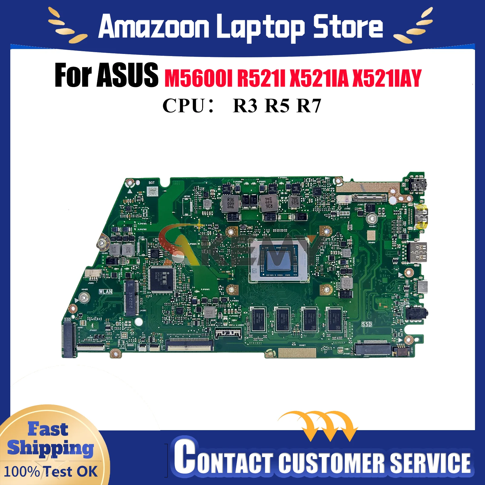 

X521IA Материнская плата для ноутбука ASUS VivoBook X521I R521I M5600I X521IA X521IAY Материнская плата для ноутбука с процессором R3 R5 R7 100% тест в порядке