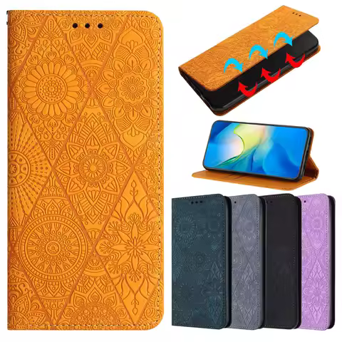 Retro Flip Wallet Bags Case For Samsung Galaxy S21 FE/S21+ S21 Plus/S21 Ultra 5G S21FE Magnetic Leather Floral Stand Phone Cover