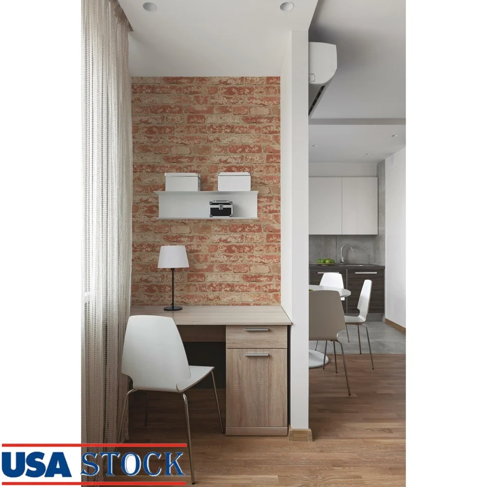

Reclaimed Red Brick Peel and Stick Wallpaper Easy Install Durable Removable Decorative Vinyl Walls Furniture DIY Projects