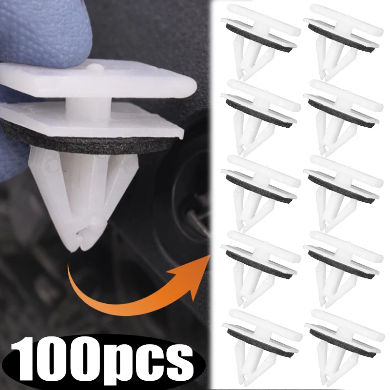Nylon Plastic Fasteners Side Skirt Moulding Clips with Rubber Washer Panel Retainer for Ford Buick Chevrolet Rocker 10-100pcs