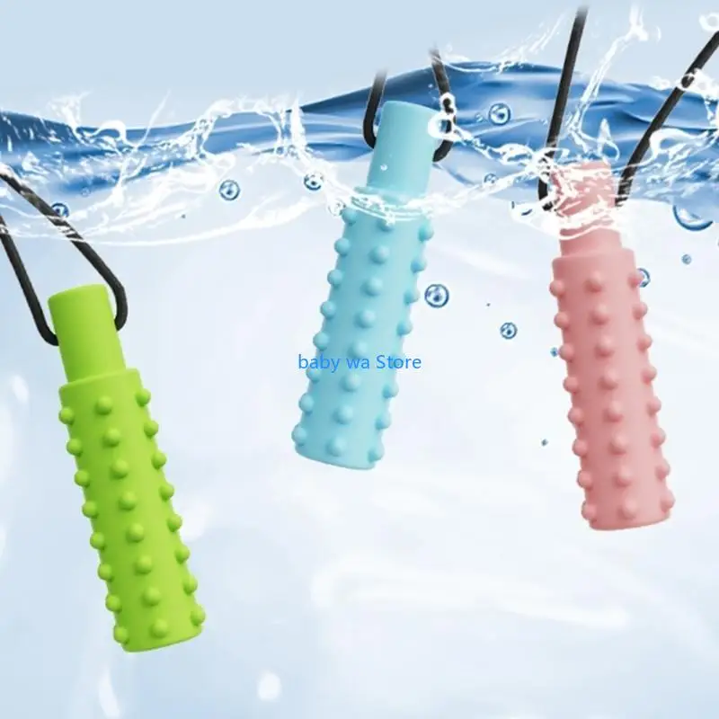 자폐증 어린이를위한 실리콘 Teether 씹을 ​​수있는 젖니가 남 장난감 펜던트 목걸이 진정 장난감 유아 아기 치아 구호 도구 4XBD