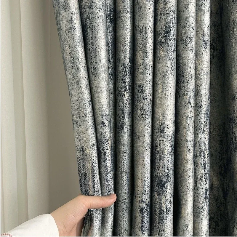 High End Textured Gold Wire Jacquard Curtains,livingroom,bedroom,villa,high-precision Dark Gray Curtains, Home Curtains Custom