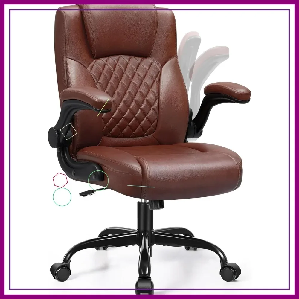 

Эргономичное офисное кресло из искусственной кожи с регулируемыми подлокотниками, вращение на 360° ° Вращающиеся стулья и кресла на колесиках для дома и игр