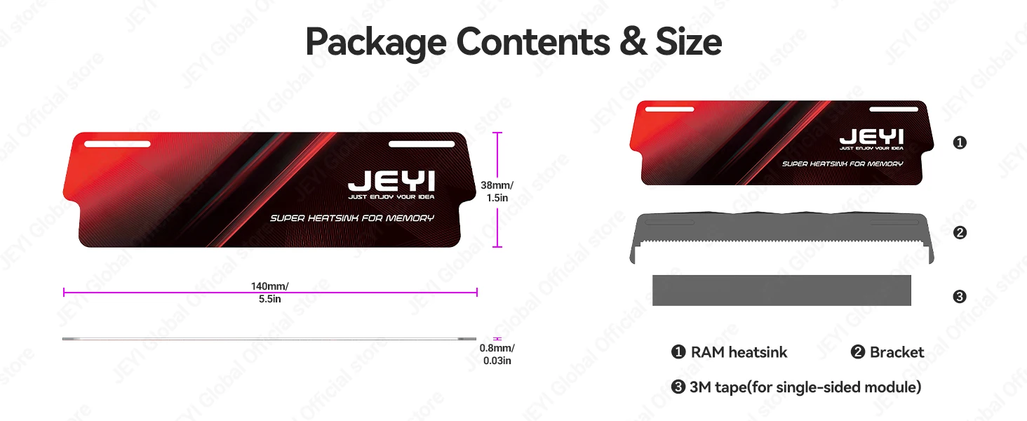 JEYI DDR5 DDR4 RAM-Kühlkörper Speicherkühler Radiator Universal DDR2 DDR3 DDR4 DDR5 Speicherkühlung für PC-Gehäuse Computer – Detail 10