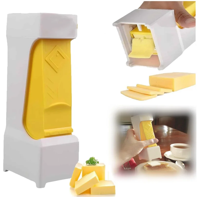 1 Uds. Palo de un clic para el hogar de calidad con hoja de acero inoxidable, divisor de queso, rebanador de mantequilla, para pan, pasteles, galletas