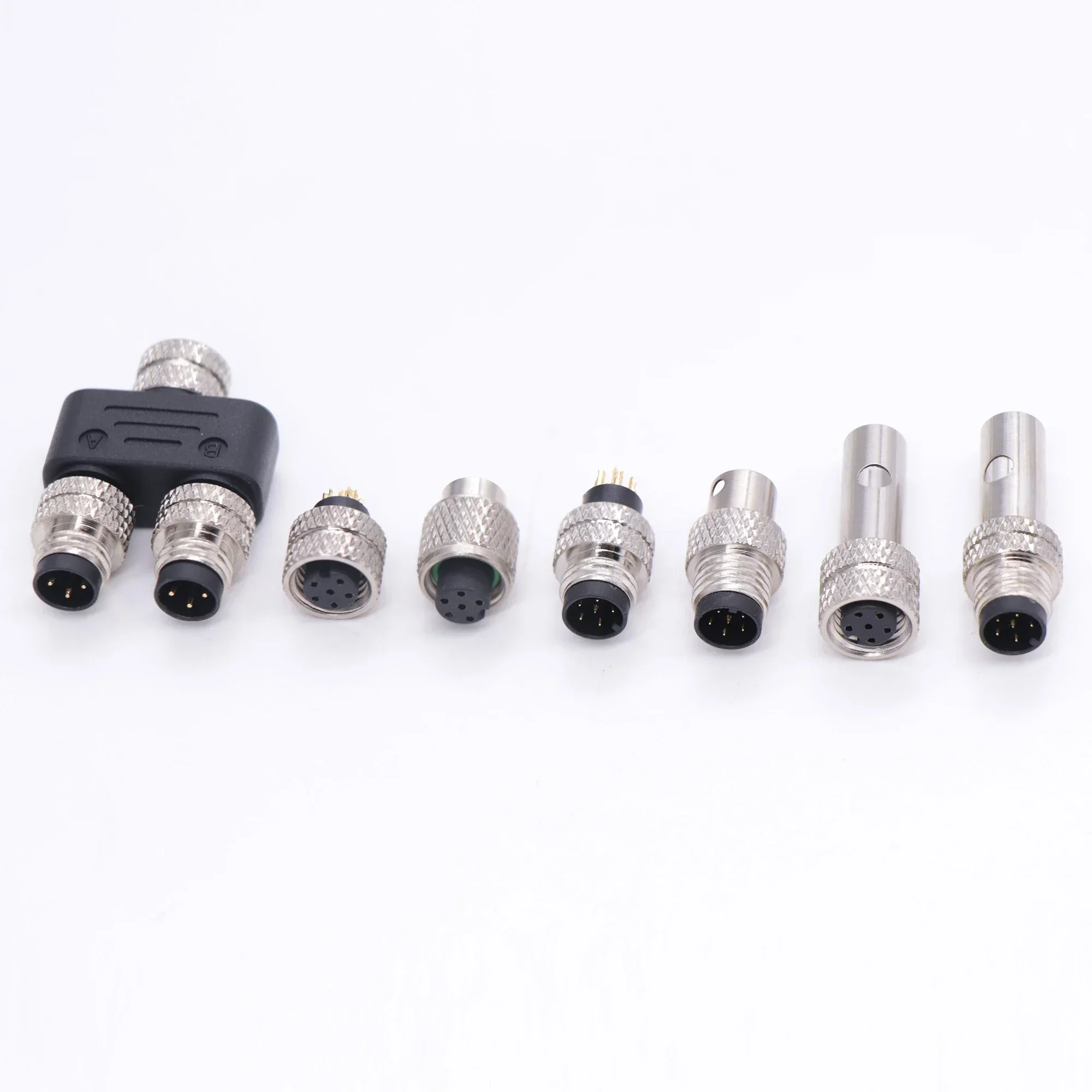 M8 Series Products Common Rubber Coated Short Shielded Shell Front Lock Rear Lock Welding Wire Connector