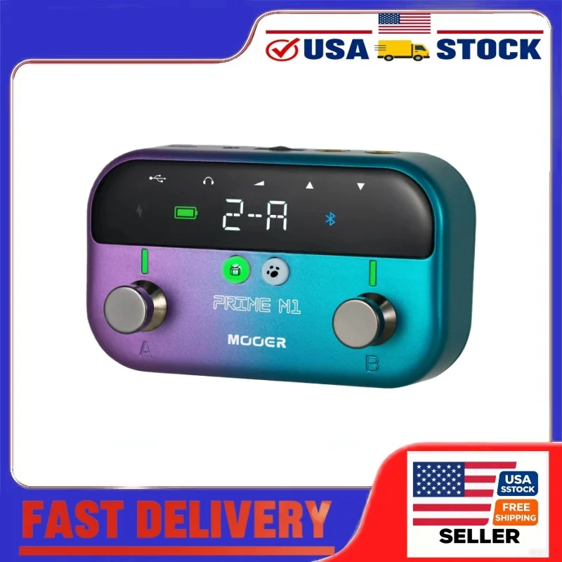 

MOOER Prime M1 Гитарная педаль мультиэффектов 149, барабанная машина с эффектами, петлитель 80 s, Bluetooth 5,0, портативный симулятор басового усилителя