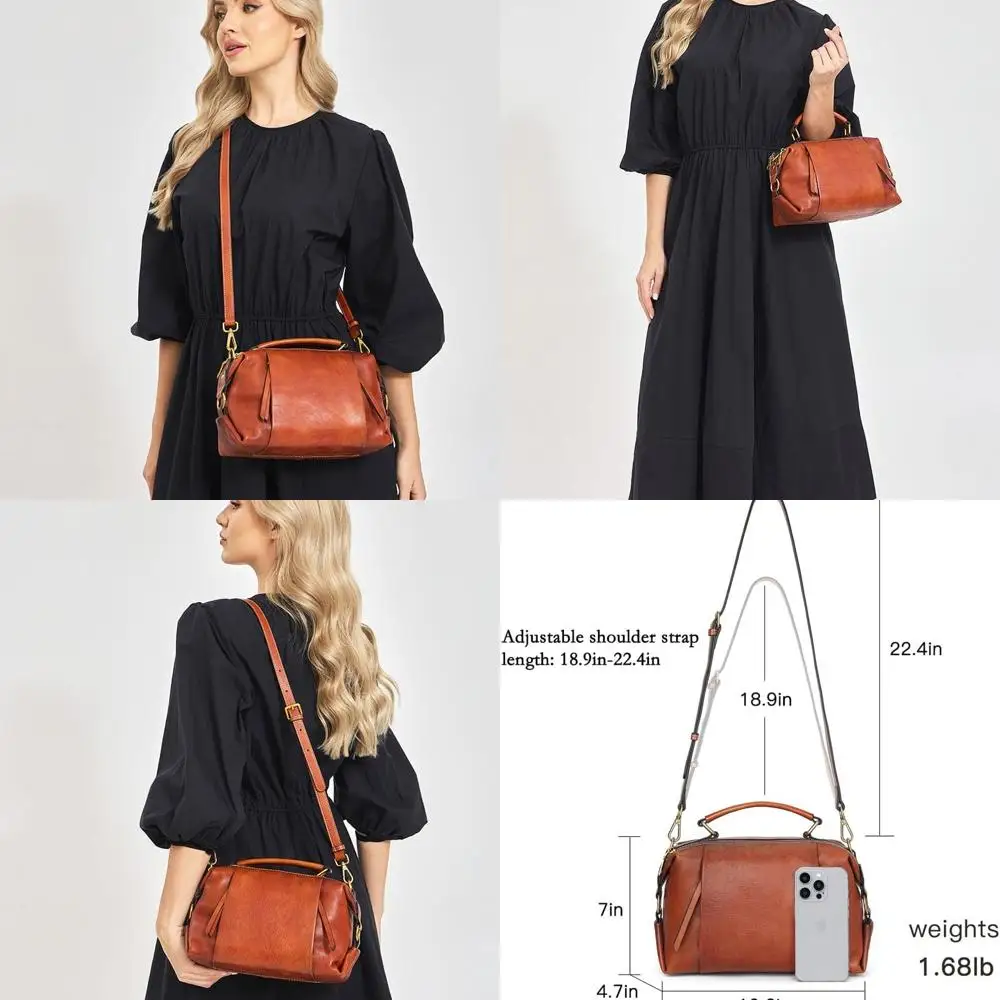 

Women's Crossbody Bags, Genuine Leather Small Satchel, Wristlets, Handbags, Purse, Clutch, Shoulder Bag