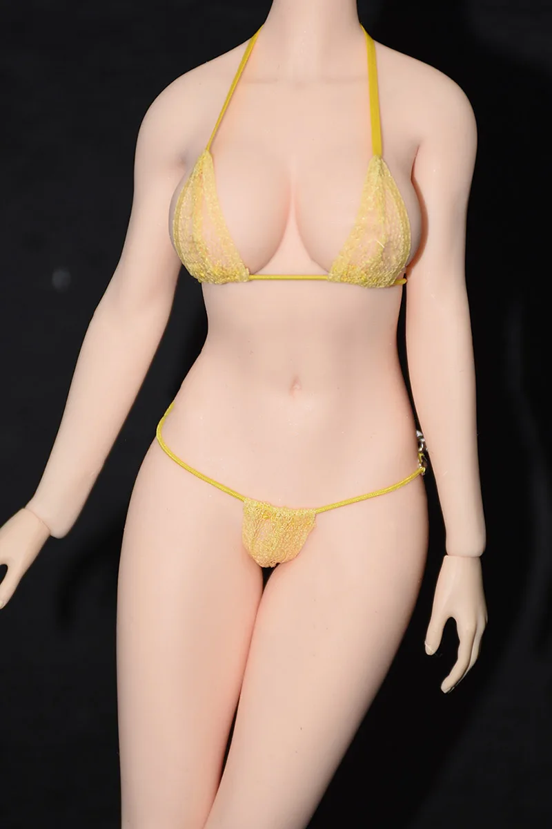 

【15 days made】1/6 Scale Female Sexy Lace Three-point Bikini Set Perspective Bra and Thong for 6" Action Figure Body Model