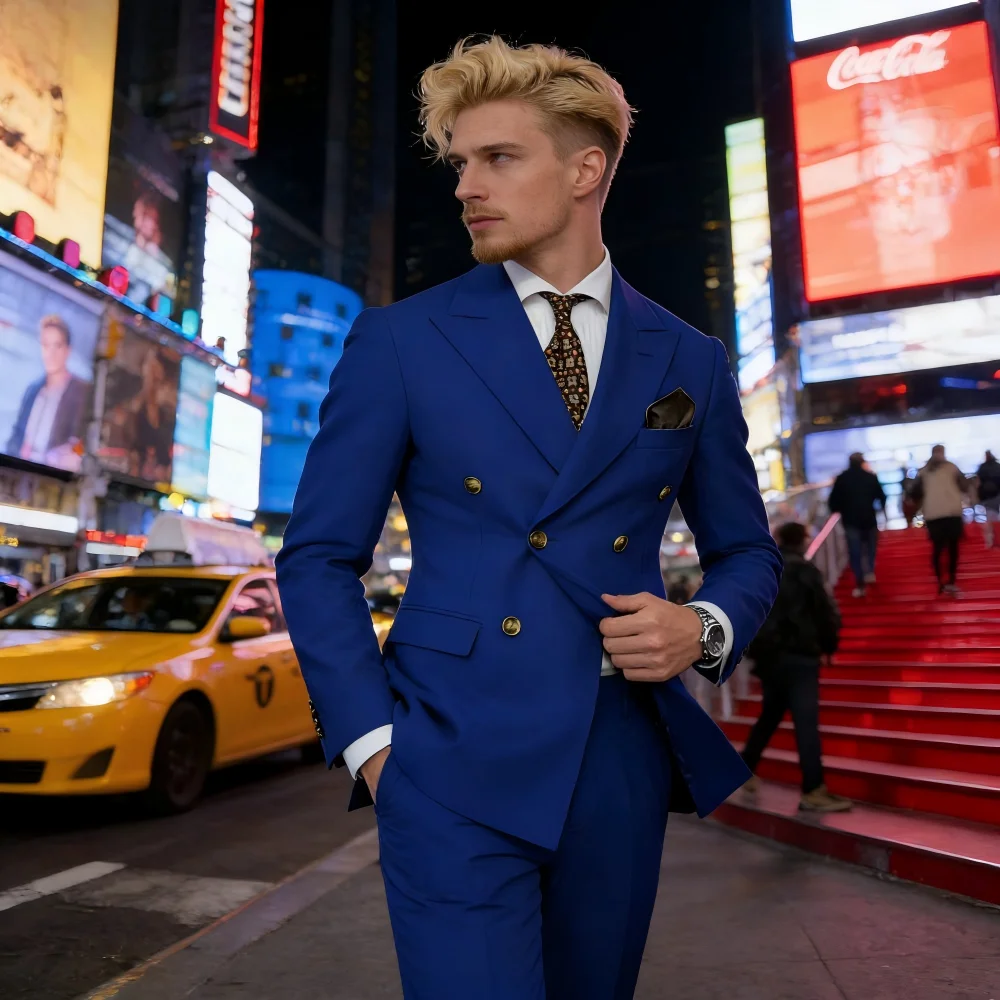 

Приталенный лацкан, комплект из двух предметов, свадебные мужские костюмы, модный стиль, пиджак, брюки, официальная деловая вечеринка, одежда для жениха, смокинги, костюм Homme