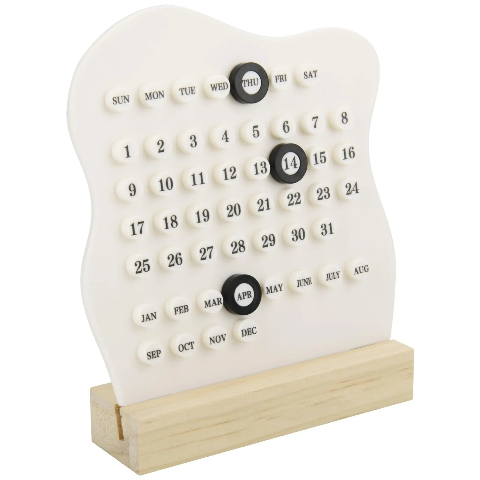 Calendario da tavolo manuale creativo in legno Calendario settimanale regolabile con visualizzazione della data del mese Decorazione della stanza familiare della scrivania dell'ufficio domestico