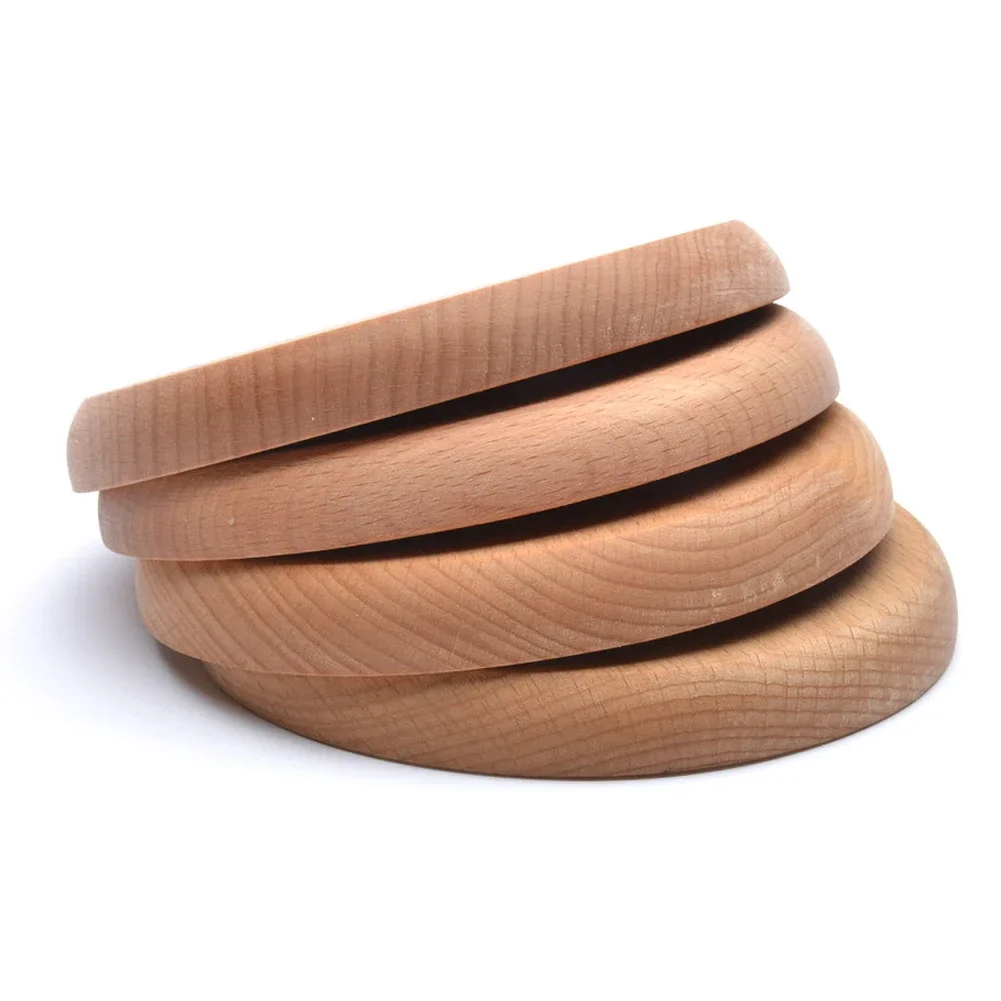 Wooden Round Serving Plate  Eco-friendly Reusable Snack Tray Dinner  Plates Natural Fruit Dessert Kitchen Tableware