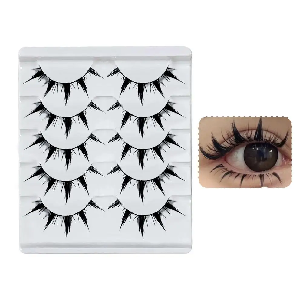 الشيطان الصغير الهزلي الرموش الصناعية الرموش الصناعية كوس مجعد وكثيفة النمط الياباني عيون كبيرة الرموش الصلبة الجذعية #6