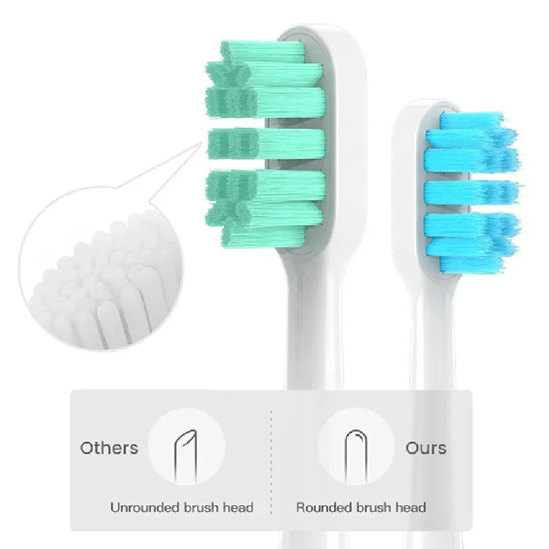 20/50/100 pçs substituição cabeças de escova para xiaomi t300/t500 sonic oral care macio cabeças escova de dentes elétrica vácuo por atacado dupont