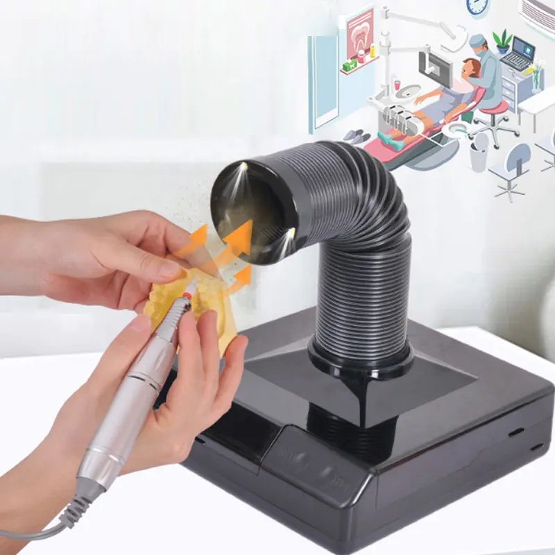 60W Smoking Instrument Fume Extractor with LED Light 220V Activated Carbon Filter Sponge Solder Iron Smoke Absorber