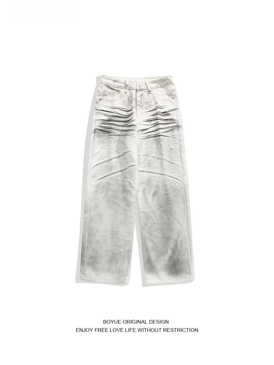 

Мужские джинсы Boyue American Sle: свободный крой, комфортные прямые брюки, модный дизайн, уличный стиль, повседневный образ.