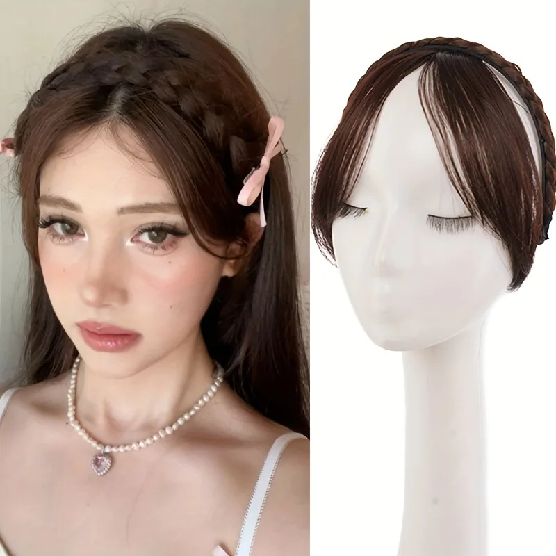 Stilvolles Retro Geflochtenes Perücken-Stirnband für Frauen Multifunktionales Niedliches Haarband Schönheits-Accessoire Geschenk – Detail 8