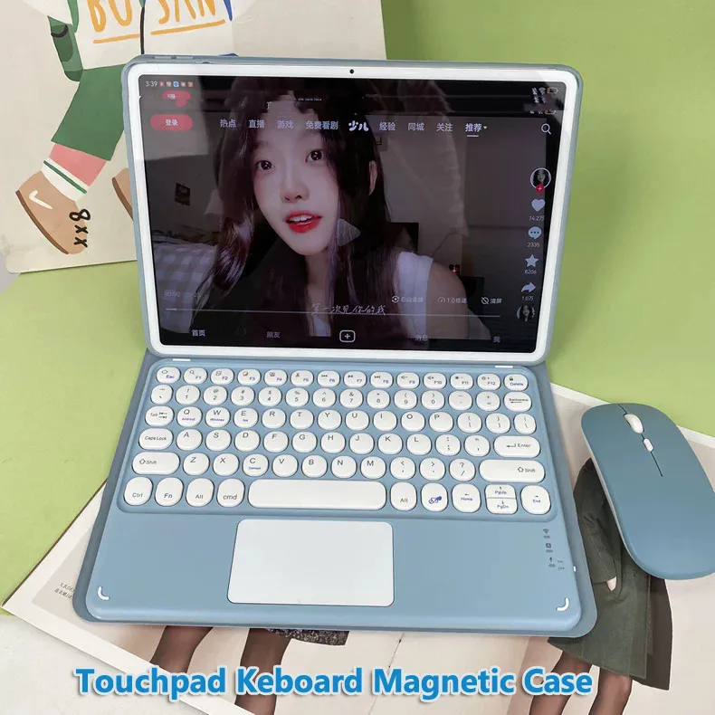 

ASH for OnePlus Pad 2 12.1 Pro 12.1 Inch Go 11.35 for OnePlus Pad 11.61 Case Bluetooth Keyboard Case with Mouse Smart Flip Cover