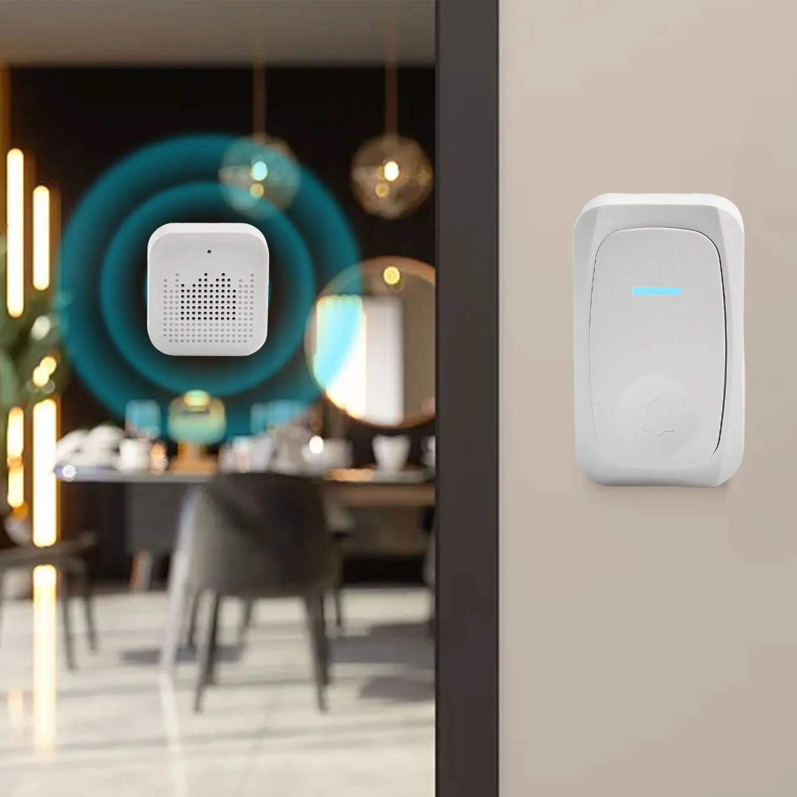 32 Ringtones Doorbell Color: White High Volume Doorbell USB Plug-in Use 32 Different Tunes ABS Plastic Material