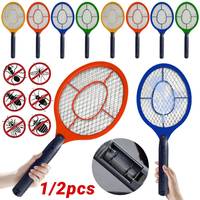 Handheld Bug Zapper Anti Mosquito Swatter Racket Multifunctional Electric Fly Swatter Battery Powered Insects Killer Racket