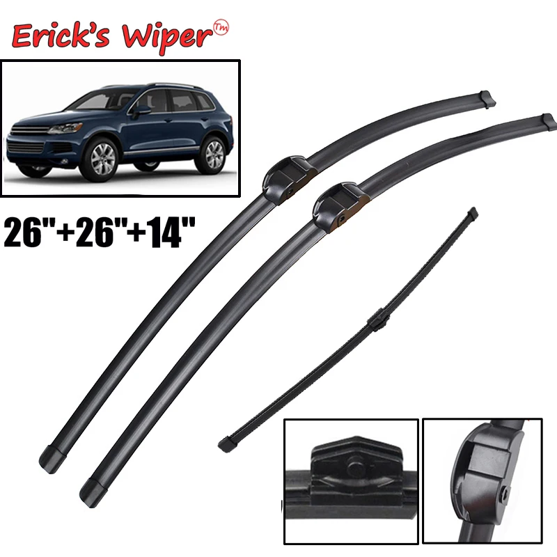 Erick\'s Wiper LHD Front & Rear Wiper Blades For VW Touareg 2010 - 2017 Windshield Windscreen Window Rain Brushes 26\