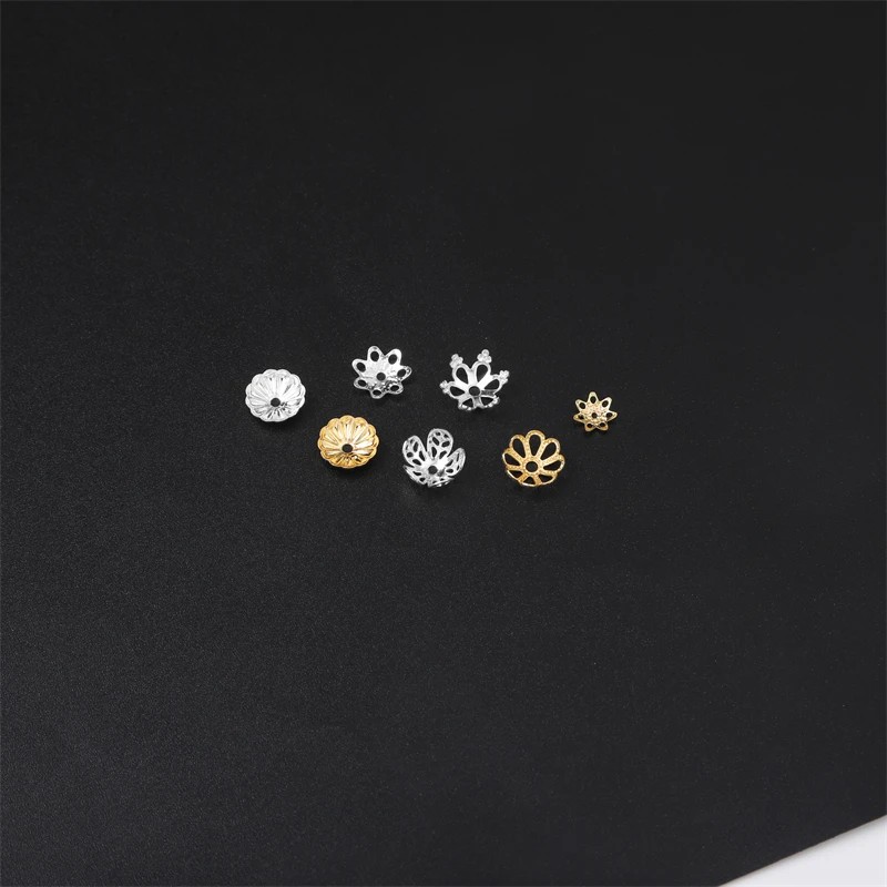 New 10pcs 6-8mm Copper Flower Torus Shape Bead Caps Jewelry Findings Spacer Beads for DIY Jewelry Making Charm Earring Bracelet