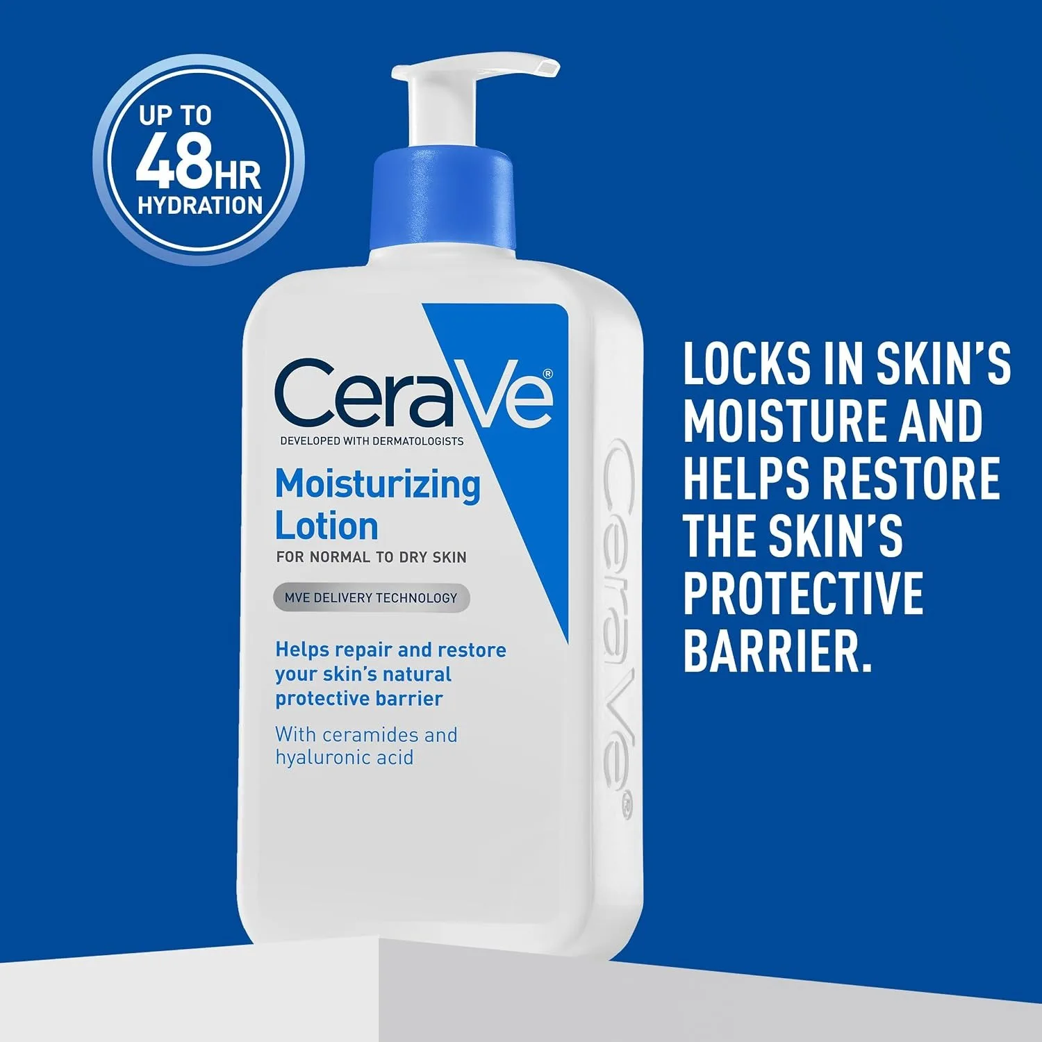 CeraVe Moisturising Lotion For Dry to Very Dry Skin, Fragrance Free Lait Hydratant 16 FL OZ (473ml) view 6
