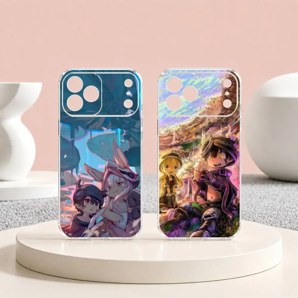 Funda Transparente para Teléfono con Diseño de Anime M-Made in Abyss para iPhone 17 16 15 14 13 12 11 Mini Pro Max Plus