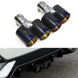 2pcs Universal Carbon Fiber Car Exhaust Tip Y Shape Muffler Tip Tailpipe Mufflers Pipe For BMW Dual M Performance