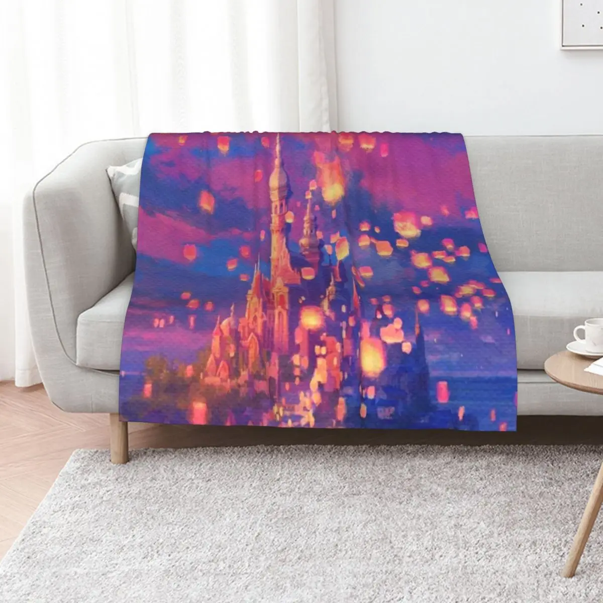 

Lanterns floating Throw Blanket Sofa Cute Plaid Summer Beddings Polar Blankets