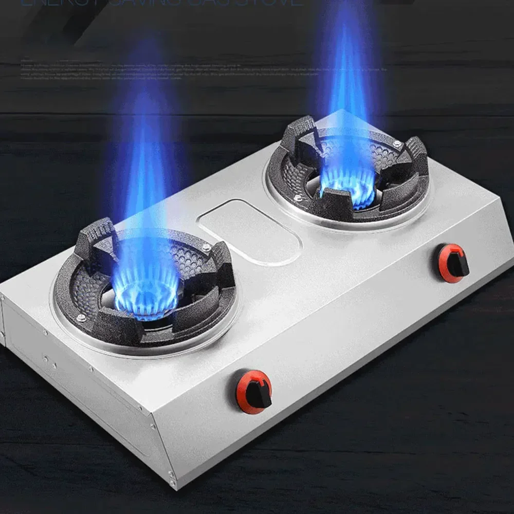 

z Commercial Gas Burner Fierce Fire Stove High Pressure Table Cooktop Liquefied Stove Double Stove