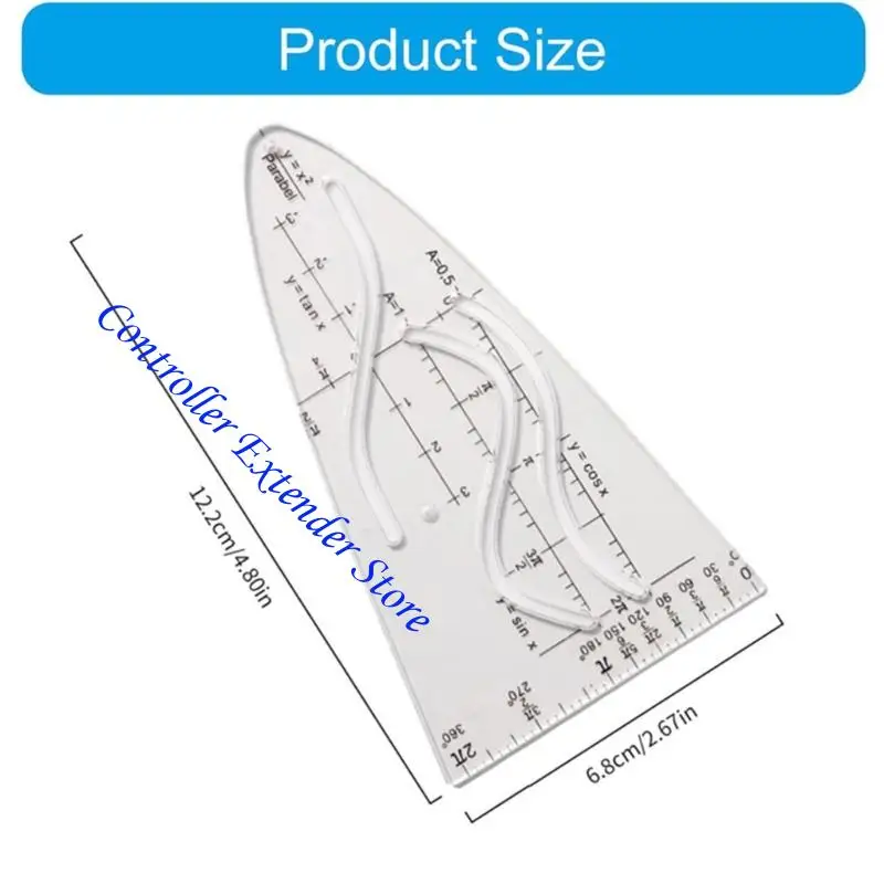 N84B Công cụ hình học thước đo cosine chính xác Parabol stencil thước đo cosine nghiên cứu toán học