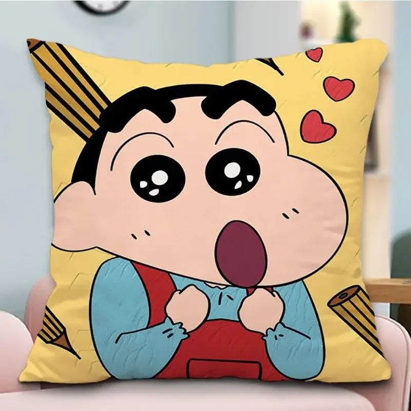 Crayon Shin-chan Kussensloop Anime Vierkante Kussenhoes Stofdicht Kussensloop Thuis Bank Woonkamer Bed Bank Decor Kussensloop