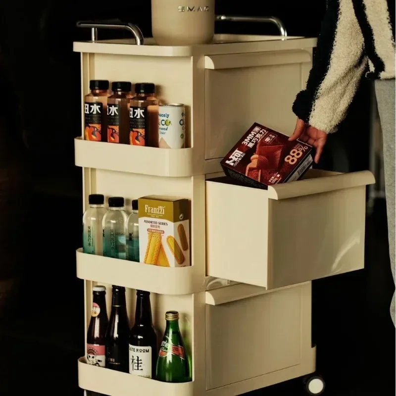 Multi-functional trolley rack drawer storage cabinet multi-functional bedroom living room movable large capacity bedside table