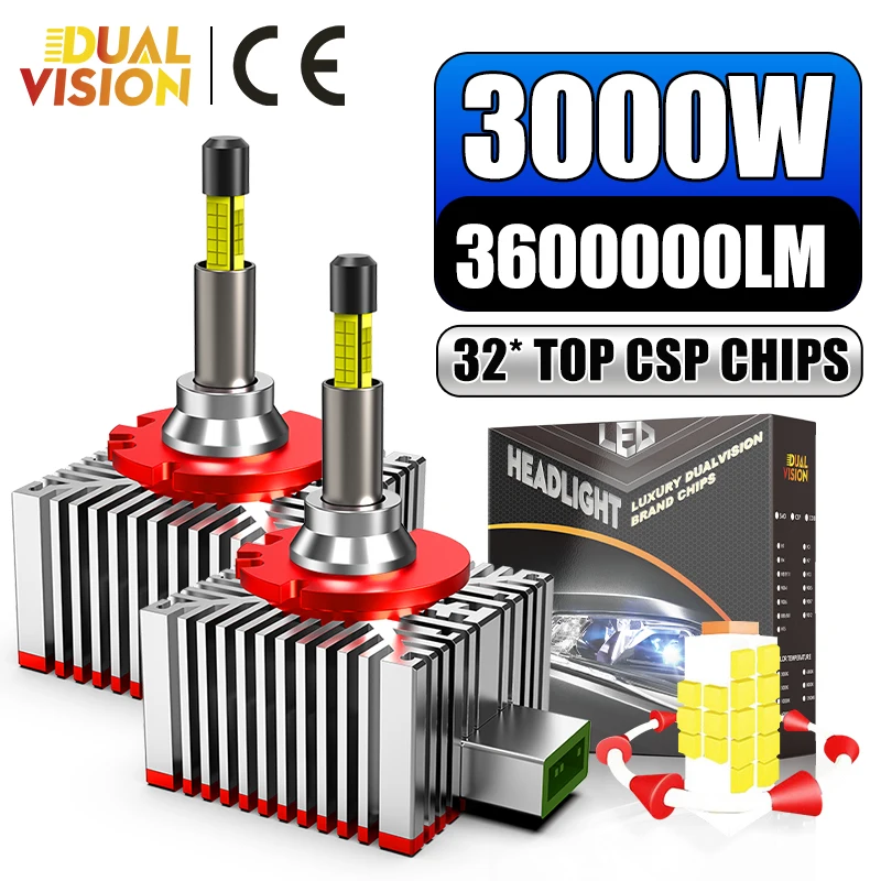 

3000W D Series D3S LED Headlight 3600000LM Canbus 1:1 HID D1S D3S D8S D1R D3R 3D 360 Degree CSP Auto Lamp Plug&Play 12V For Lens
