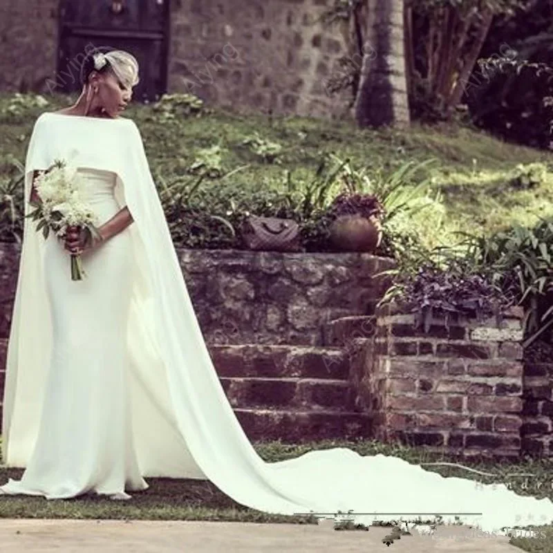 فساتين زفاف حورية البحر من الساتان الأسود وصلت حديثًا مع غطاء سويب تراين فيستدوس دي نوفيا 2023