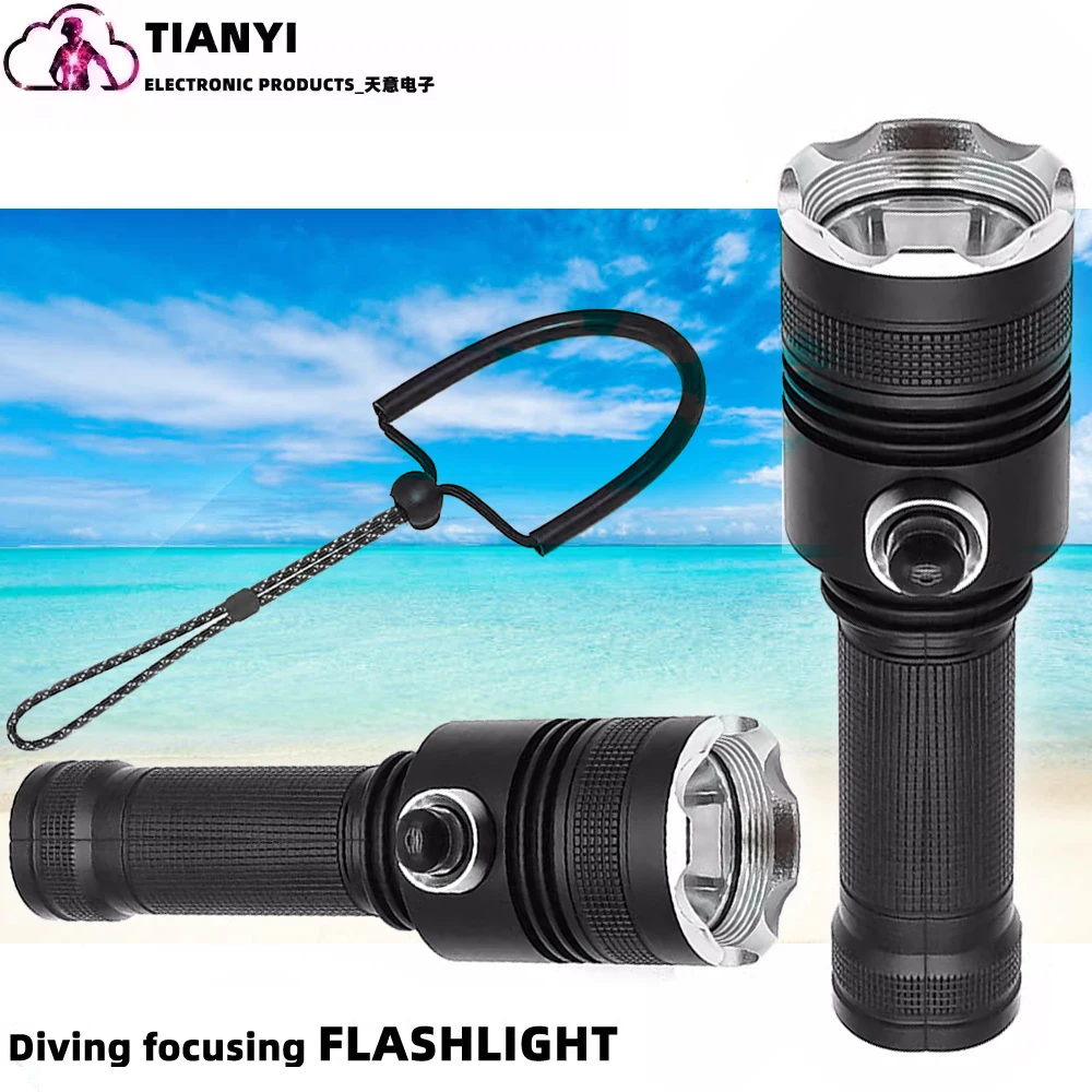 

XHP70 diving flashlight 1 section charging 18650 switch LED spotlight waterproof super bright aluminum alloy flashlight