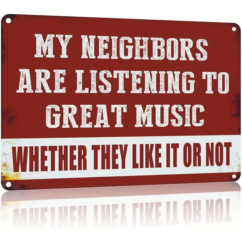 

1pc Vintage Music Metal Tin Sign - Humorous Sarcasm Decor for Man Cave, Bar & Patio - Durable 12x8 Inches Outdoor/Indoor Wall Ar