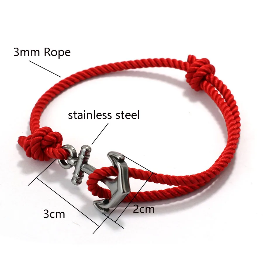 Marine Style Anchor Bracelet For Men Handmade Adjustable Grade A String Braslet Beach Surfing Wrap Braclet Cycling Accessories