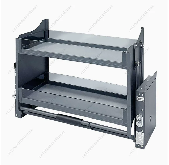 Aluminum Alloy Damping Lifting Basket - Wall Cupboard Kitchen Top Cabinet Drop-down Seasoning Storage Rack