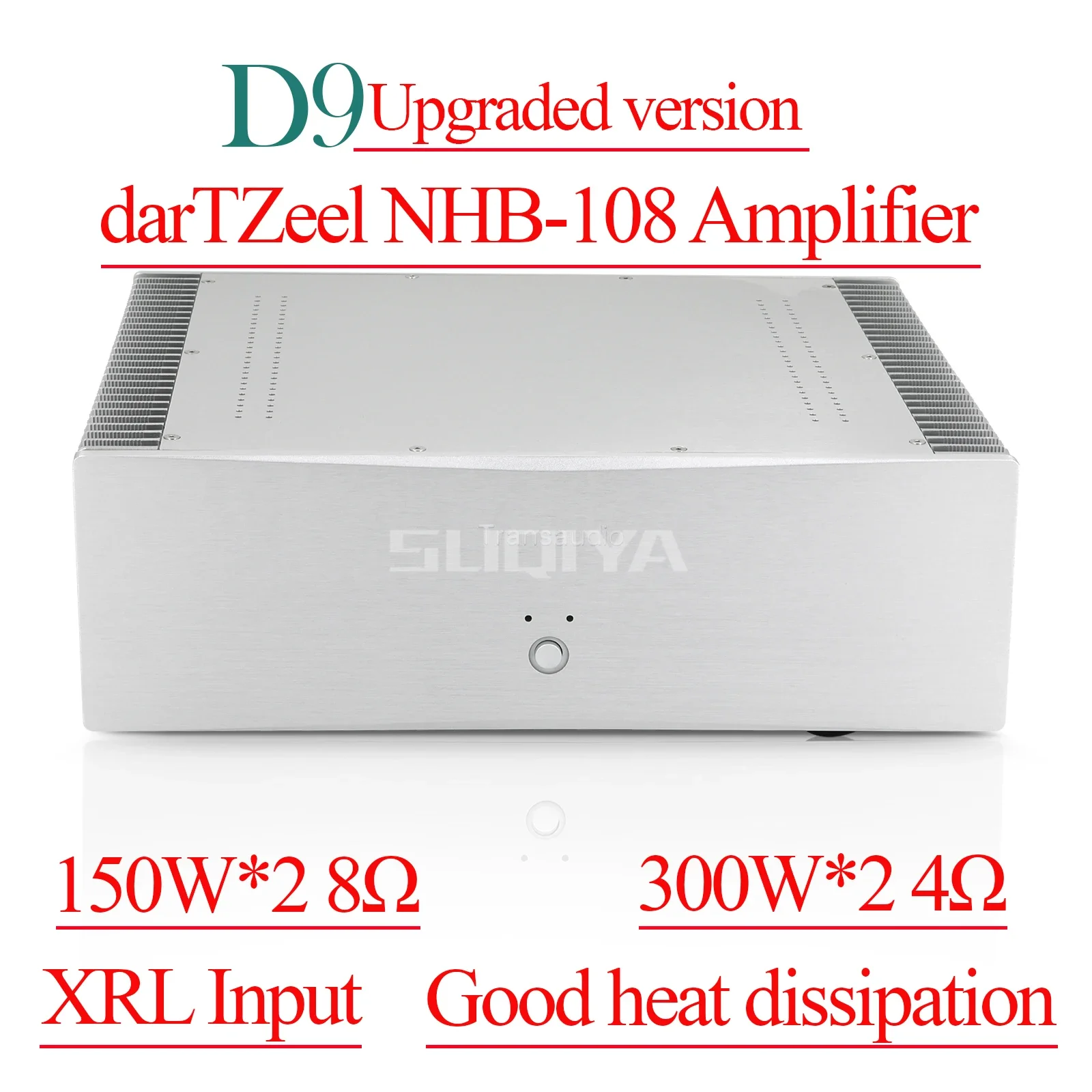 

SUQIYA-150W*2 Clone Dartzeel NHB-108 Power Amplifier Natural Sound Low Distortion High Power HIFI Audio Amplifier D9 Version