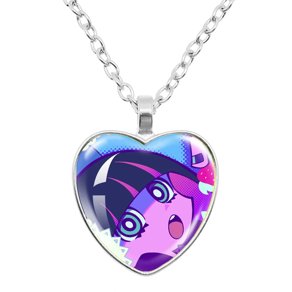 Panty & Stocking with Garterbelt Heart Pendant Necklaces Cartoon Character Brief Charms Jewelry Cosplay Fans Gift ﻿
