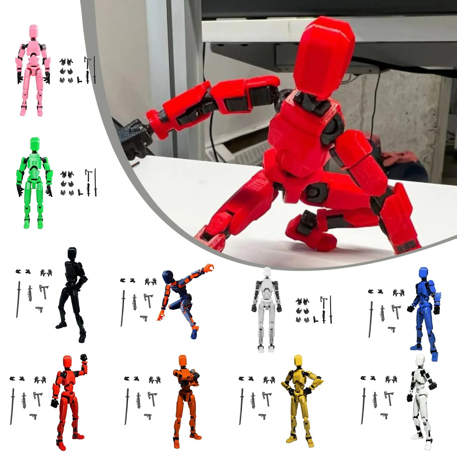 Titan 13 With Wings Figure Toys Lucky T13 Joint Movable Action Figuras 3D Printed Multi-Articular Robot Toys For Kids Gifts 13cm