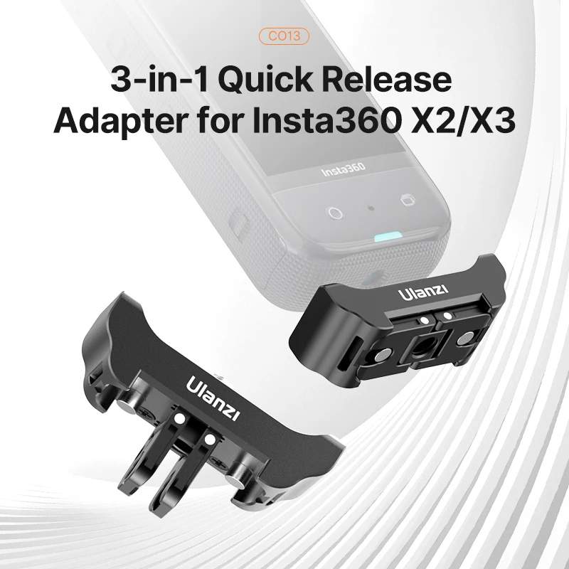 Ulanzi CO13 3-in-1 Quick Release Adapter for Insta360 X2 X3 X4 with DJI-AC Gopro Mount 1/4\