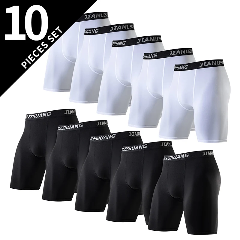 10-Pcs Men's Long Underwear Youth Size Four-Season Plain-Colored Straight-Leg Pants Quick-Drying Suitable For Sports Comfortable