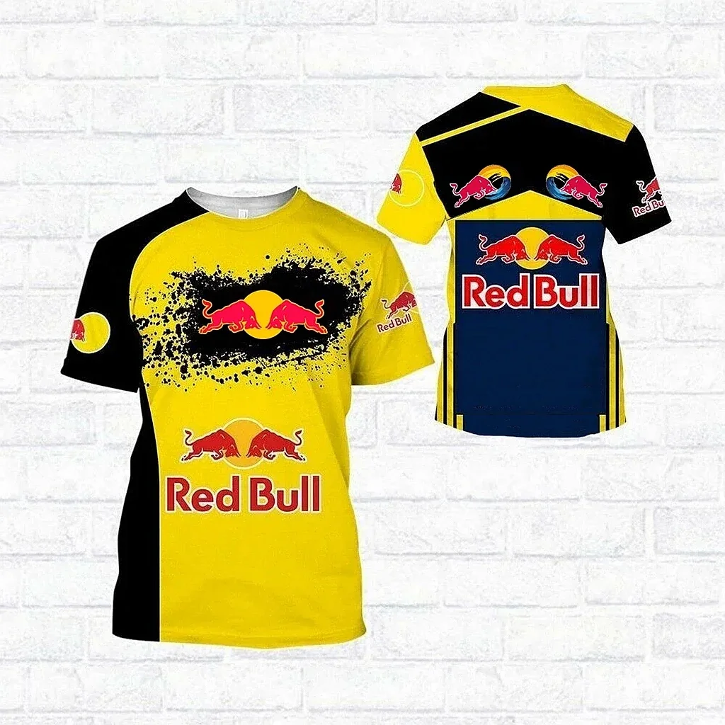 AliExpress RedBull 2025 Red Bull 3D Breathable Fashion Men's Trendy T-Shirt Top Outdoor Extreme Sports Red Bull Cycling Jersey