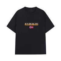 Men's Loose T-shirt NAPAPIJRI Summer Printed T-shirt Retro Fashion Casual Cool Design Street Short-sleeved Cotton T-shirt