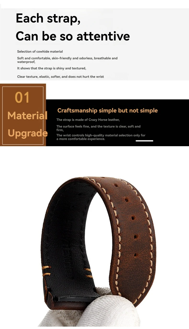 20 22mm Curved End Retro Matte Strap for Rolex Black Green Water Ghost Yacht Omega Seamaster 300 600 AT150 Leather Watch Band