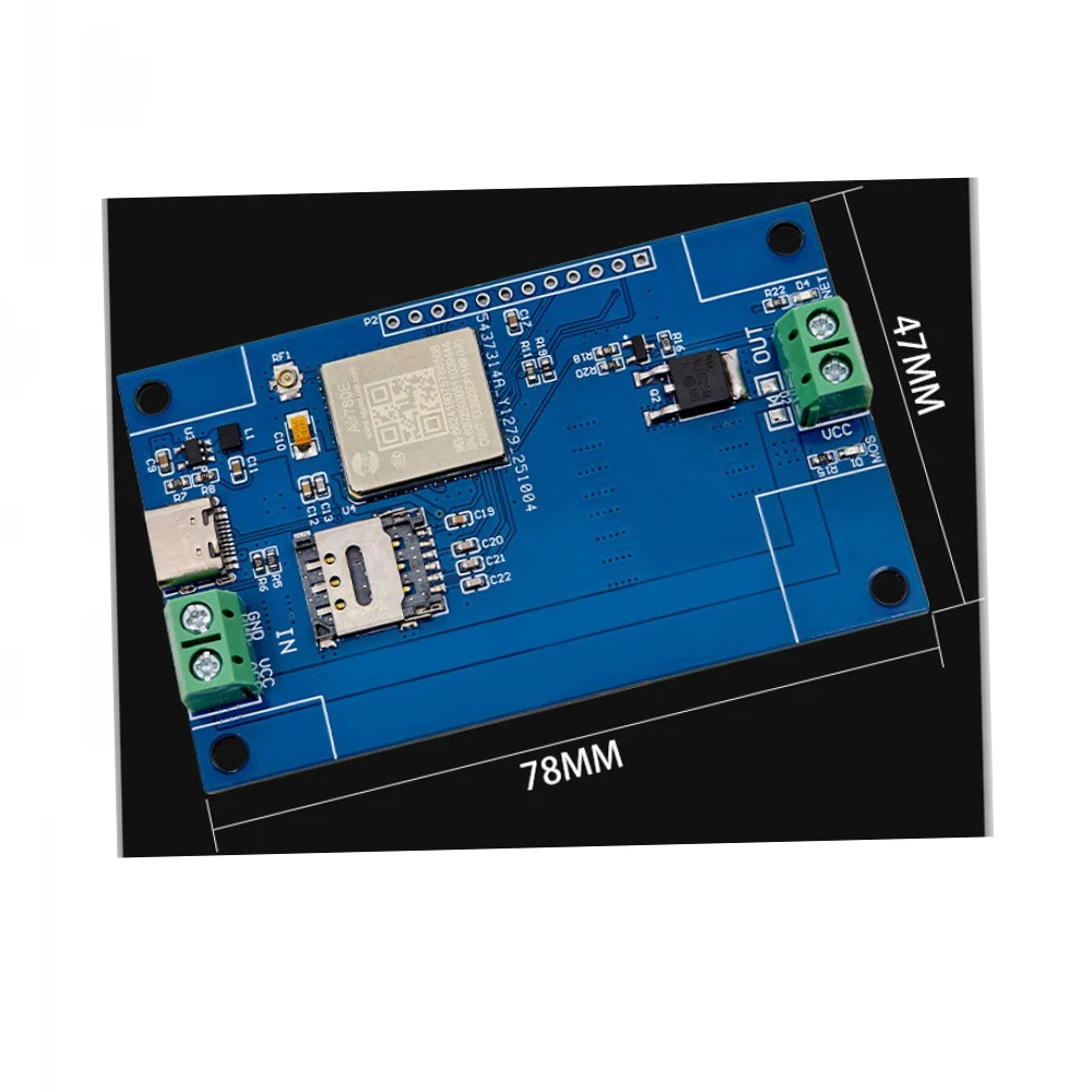 4G AIR780E Single Channel MOS Switch Module – DC5-60V, N-MOS, Nano SIM Slot, AT Command, Secondary Development